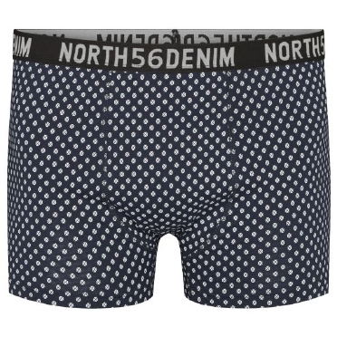 North 56Denim boxershort m. stretch dotsprint, navy