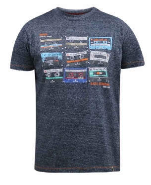 D555 T-shirt "Cassette Tapes", navy melee