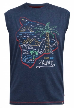 D555 Tanktop Hawaii Island, navy blauw