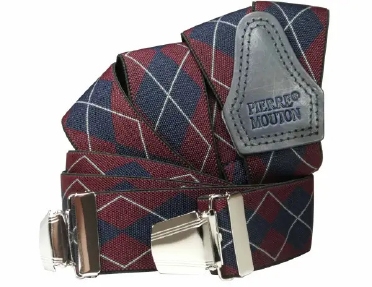 Bretels in Y-vorm met clips, diverse kleuren met ruitjes
