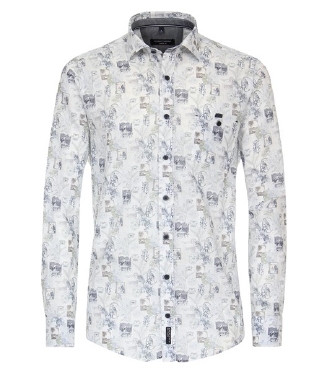 Casa Moda overhemd Casual Fit tropenprint, wit