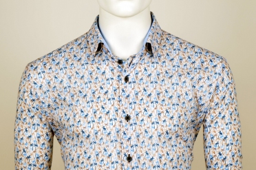 Eden Valley overhemd regular fit, wit palmboompjes