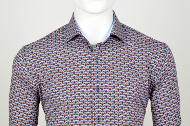 Eden Valley stretch overhemd regular fit, paars goudblad