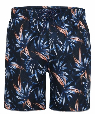 D555 Zwemshorts m. grote bloemenprint, navy