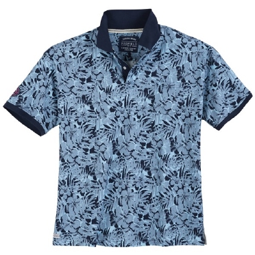 Redfield Polo bladerenprint, navy blauw