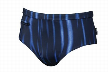 Zwembroek Slip Wave, marine-blauw-zwart