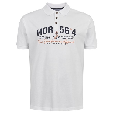 North 56°4 polo m. borduur NOR 56°4, wit