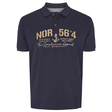 North 56°4 polo m. borduur NOR 56°4, navy