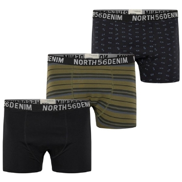 North 56Denim boxershort set 3-pack, 3 kleuren