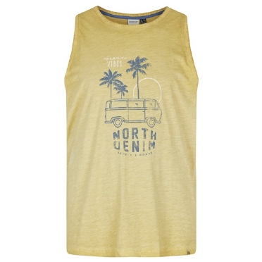North 56Denim Singlet 'VW Ocean Vibes', zacht geel