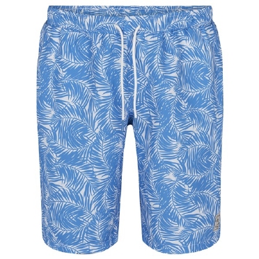 North 56°4 Zwemshorts m. bloem print, blauw/wit