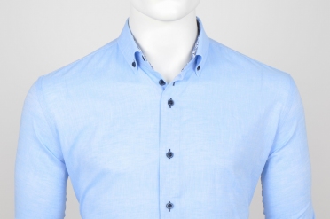 Eden Valley overhemd Regular Fit Linnen editie, l.blauw