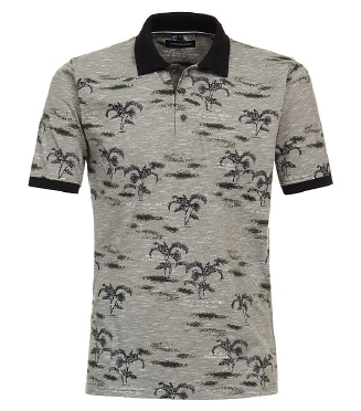 Casa Moda zomerse polo met palmen, beige