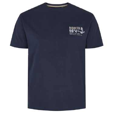 North 56°4 T-shirt m. printje, navy blauw