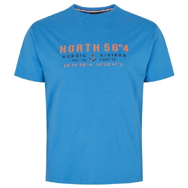 North 56°4 T-shirt print 'North', blauw