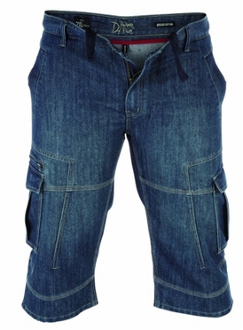 D555 FOX jeans bermuda, washed denim