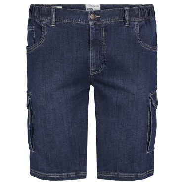 North 56Denim cargo shorts m. stretch+elast. boord, denim