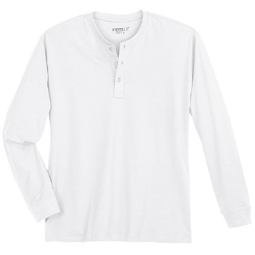 Redfield T-shirt lange mouw met knoopsluiting, wit