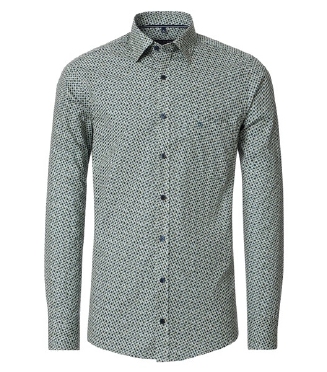 Casa Moda overhemd Casual Fit blokje, groen