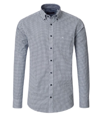 Casa Moda overhemd Casual Fit, wit blauwe dots