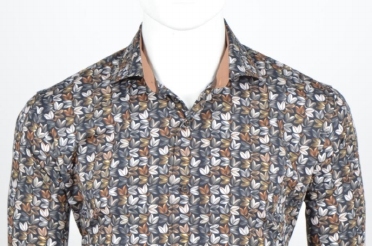 Eden Valley overhemd regular fit, tulp grijs-bruin