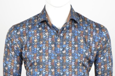 Eden Valley overhemd regular fit, tulp blauw-bruin