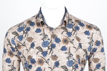 Eden Valley overhemd regular fit, blad beigebruin