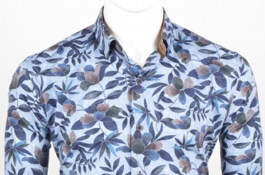 Eden Valley overhemd stretch regular fit, blue-bruin blad
