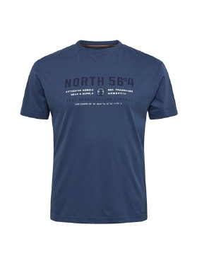 North 56°4 T-shirt print 'North', petrol blue