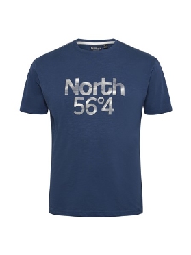 North 56°4 T-shirt print 'North', petrol blue