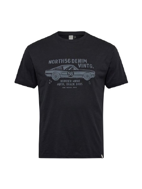 North 56Denim T-shirt Car Vintage, zwart