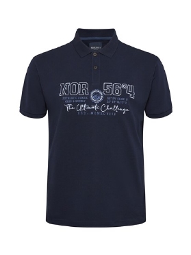 North 56°4 polo m. borduur NOR 56°4, navy