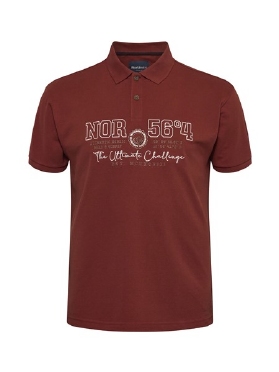 North 56°4 polo m. borduur NOR 56°4, roest