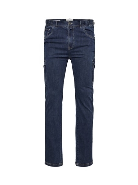 North 56Denim Cargo jeans m. elast. boord, blue wash
