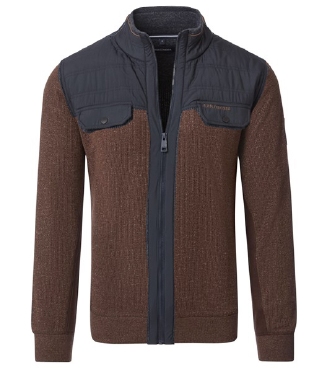 Casa Moda Wintervest gebreid, navy/bruin