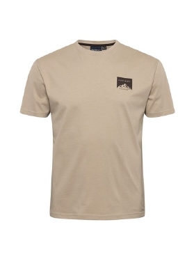 North 56°4 T-shirt rugprint 'Mount Kjerag', sand