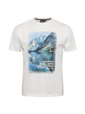 North 56°4 T-shirt print Mountainview, off white