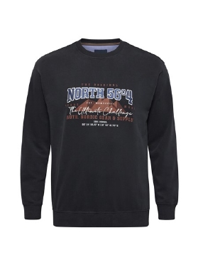 North 56°4 crewneck sweater 'NORTH 56°4', zwart