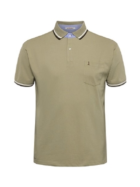North 56°4 polo piquee m. stretch+contrast kraag, sand