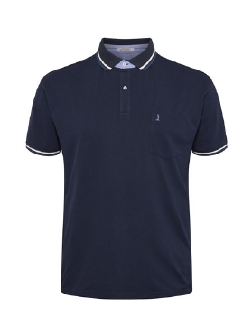 North 56°4 polo piquee m. stretch+contrast kraag, navy