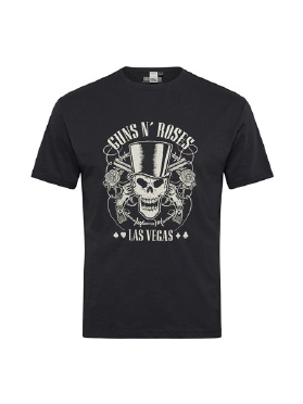 North 56Denim printed t-shirt 'Guns 'n Roses', zwart