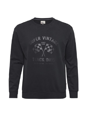 North 56Denim crewneck sweater 'Track Days', zwart