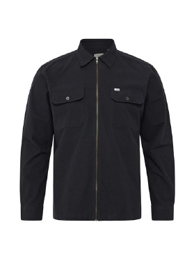 North 56Denim Overshirt m. rits, zwart