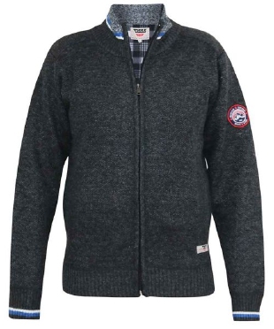 D555 Gebreid vest met voering, zwart melée