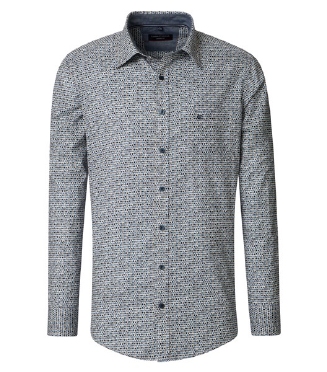 Casa Moda overhemd Casual Fit rondjes, blauw