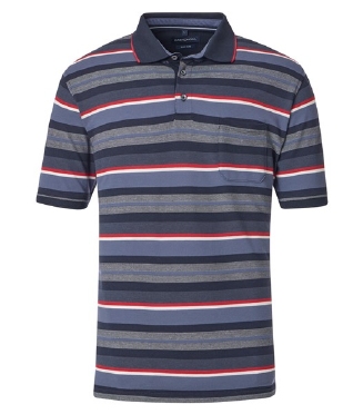 Casa Moda zomer polo gestreept, rood-blauw-navy