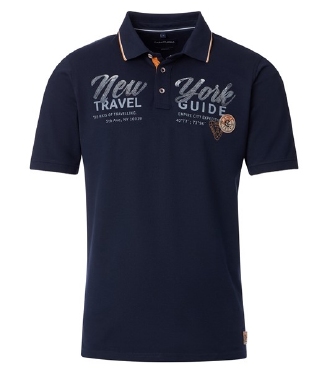 Casa Moda polo 'New YorkTravel Guide', navy