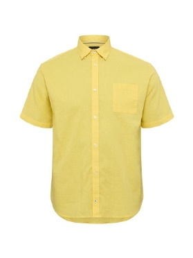 North shirt katoen/linnen, zonnegeel