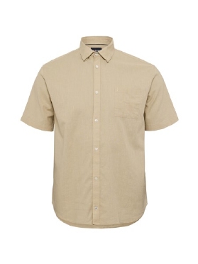North shirt katoen/linnen, sand melange