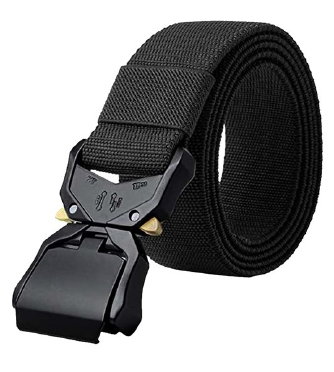 D555 Stretch broekriem Quick release gesp, zwart